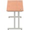 Impulse 1800mm Slim Rectangular Desk, Silver Cantilever Leg, Beech