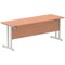 Impulse 1800mm Slim Rectangular Desk, Silver Cantilever Leg, Beech