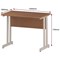 Impulse 1000mm Slim Rectangular Desk, White Cantilever Leg, Beech