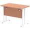 Impulse 1000mm Slim Rectangular Desk, White Cantilever Leg, Beech
