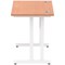 Impulse 1000mm Slim Rectangular Desk, White Cantilever Leg, Beech