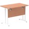 Impulse 1000mm Slim Rectangular Desk, White Cantilever Leg, Beech