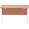 Impulse 1200mm Slim Rectangular Desk, White Cantilever Leg, Beech