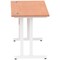 Impulse 1200mm Slim Rectangular Desk, White Cantilever Leg, Beech