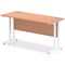 Impulse 1400mm Slim Rectangular Desk, White Cantilever Leg, Beech