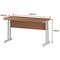 Impulse 1400mm Slim Rectangular Desk, White Cantilever Leg, Beech