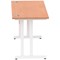 Impulse 1400mm Slim Rectangular Desk, White Cantilever Leg, Beech