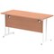 Impulse 1400mm Slim Rectangular Desk, White Cantilever Leg, Beech