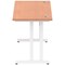 Impulse 1400mm Slim Rectangular Desk, White Cantilever Leg, Beech