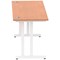 Impulse 1600mm Slim Rectangular Desk, White Cantilever Leg, Beech