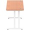 Impulse 1600mm Slim Rectangular Desk, White Cantilever Leg, Beech