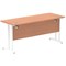 Impulse 1600mm Slim Rectangular Desk, White Cantilever Leg, Beech