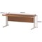 Impulse 1800mm Slim Rectangular Desk, White Cantilever Leg, Beech