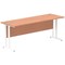 Impulse 1800mm Slim Rectangular Desk, White Cantilever Leg, Beech