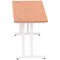 Impulse 1800mm Slim Rectangular Desk, White Cantilever Leg, Beech