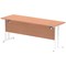 Impulse 1800mm Slim Rectangular Desk, White Cantilever Leg, Beech