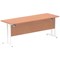 Impulse 1800mm Slim Rectangular Desk, White Cantilever Leg, Beech