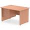 Impulse 1200mm Rectangular Desk With 2 Drawer Fixed Pedestal, Panel End Leg, Beech