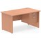 Impulse 1400mm Rectangular Desk With 2 Drawer Fixed Pedestal, Panel End Leg, Beech