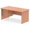 Impulse 1600mm Rectangular Desk With 2 Drawer Fixed Pedestal, Panel End Leg, Beech