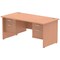 Impulse 1600mm Rectangular Desk With 2 x 2 Drawer Fixed Pedestals, Panel End Leg, Beech