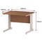 Impulse 1000mm Rectangular Desk, White Cable Managed Leg, Beech