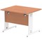 Impulse 1000mm Rectangular Desk, White Cable Managed Leg, Beech