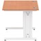 Impulse 1000mm Rectangular Desk, White Cable Managed Leg, Beech