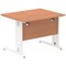 Impulse 1000mm Rectangular Desk, White Cable Managed Leg, Beech