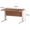 Impulse 1200mm Rectangular Desk, White Cable Managed Leg, Beech