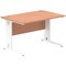 Impulse 1200mm Rectangular Desk, White Cable Managed Leg, Beech