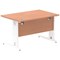 Impulse 1200mm Rectangular Desk, White Cable Managed Leg, Beech