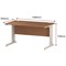 Impulse 1400mm Rectangular Desk, White Cable Managed Leg, Beech
