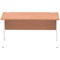 Impulse 1400mm Rectangular Desk, White Cable Managed Leg, Beech