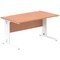 Impulse 1400mm Rectangular Desk, White Cable Managed Leg, Beech