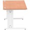 Impulse 1400mm Rectangular Desk, White Cable Managed Leg, Beech
