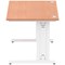 Impulse 1400mm Rectangular Desk, White Cable Managed Leg, Beech
