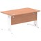 Impulse 1400mm Rectangular Desk, White Cable Managed Leg, Beech