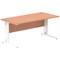 Impulse 1600mm Rectangular Desk, White Cable Managed Leg, Beech