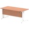 Impulse 1600mm Rectangular Desk, White Cable Managed Leg, Beech