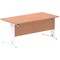 Impulse 1600mm Rectangular Desk, White Cable Managed Leg, Beech