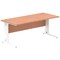 Impulse 1800mm Rectangular Desk, White Cable Managed Leg, Beech