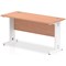 Impulse 1400mm Slim Rectangular Desk, White Cable Managed Leg, Beech