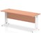 Impulse 1800mm Slim Rectangular Desk, White Cable Managed Leg, Beech Impulse 1800mm Slim Rectangular Desk, White Cable Managed Leg, Beech