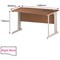Impulse Plus 1400mm Wave Desk, Right Hand, Cable Managed White Legs, Beech