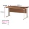 Impulse Plus 1600mm Wave Desk, Right Hand, Cable Managed White Legs, Beech