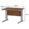 Impulse 1000mm Rectangular Desk, Silver Cantilever Leg, Walnut