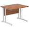 Impulse 1000mm Rectangular Desk, Silver Cantilever Leg, Walnut