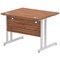 Impulse 1000mm Rectangular Desk, Silver Cantilever Leg, Walnut