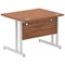 Impulse 1000mm Rectangular Desk, Silver Cantilever Leg, Walnut